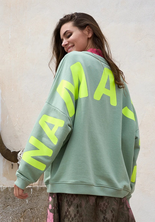 Miss Goodlife Sweater Strass "Double Namaste" almond