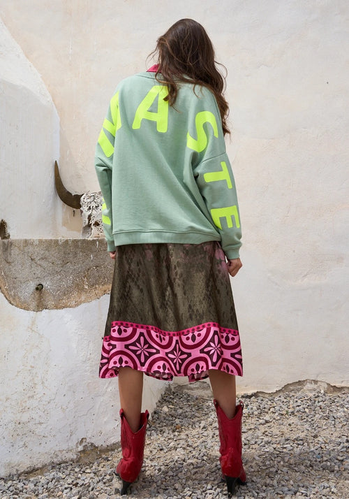 Miss Goodlife Sweater Strass "Double Namaste" almond