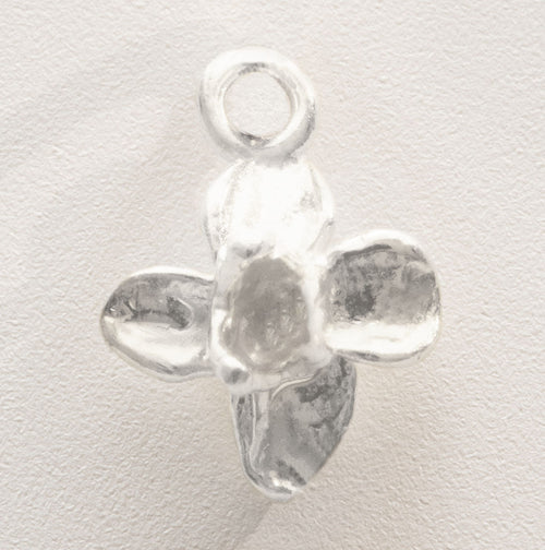 Sterling Birth Flower Single Loop
