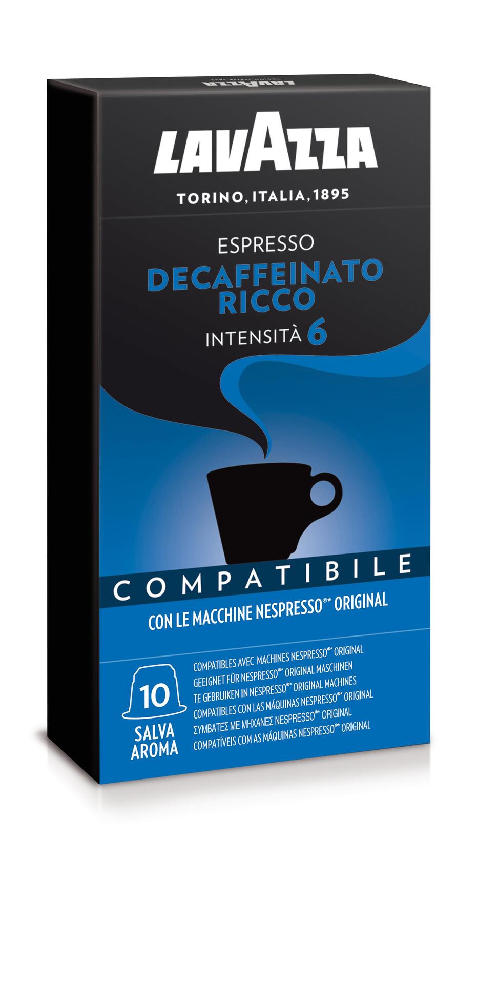 Lavazza Decaffeinato Ricco - капсули съвместими с Nespresso - 10 брoя